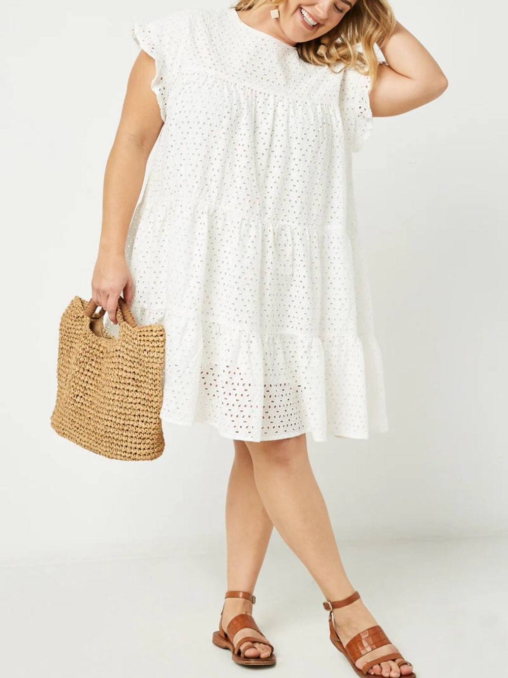 Hayden White Eyelet Shift Dress